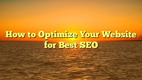How to Optimize Your Website for Best SEO