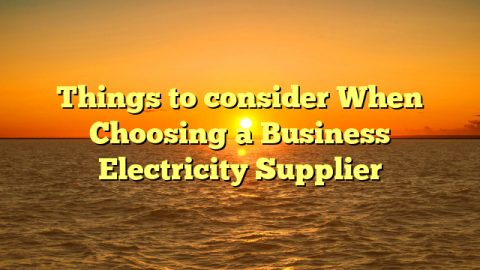 Things to consider When Choosing a Business Electricity Supplier